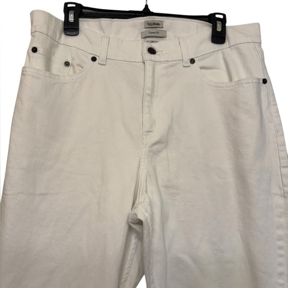 L.L. Bean Classic Fit Straight White Jeans - Picture 3 of 7